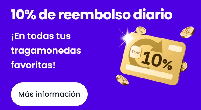 slott casino 10% cashback